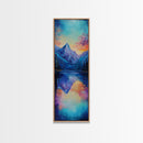 Mountain Reflection, landscape painting, lake Tahoe art, moody art, bedroom art, gift idea for him, Framed Canvas Print