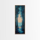 Forest at Dusk, Dark Romance Painting, Moody Art, Vertical Wall Art, Cottagecore Wall Art, Above Bed Art, Rustic Décor