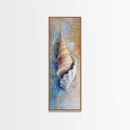 Spiral Shell Painting, Coastal Decor, Nautical Wall Art, Beach House Art, Textured Painting, Framed Canvas Print, Ocean Art