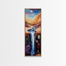 Surreal Waterfall, wabi sabi art, zen wall art, fantasy landscape, blue and green wall art, framed canvas print, panoramic art