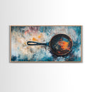 Rustic Cast Iron, Canvas Print, food review kitchen art, farmhouse art, rustic wall art, wabi sabi wall art, extra wide art