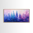 Purple Wildflower Painting, botanical prints, wildflower painting, pink abstract art, floral wall art, framed canvas print, pink art