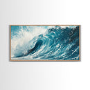 Ocean Wave Art, Seascape Painting, Coastal Decor, Nautical Wall Art, Beach House Gift, Blue and Green Wall Art, Framed Canvas Print