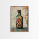 Snake in Bottle Canvas Print Dark Fantasy Art, Mysterious Wall Decor, Surrealism Artwork, Eclectic Home Decor, Gothic Wall Art