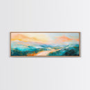 Pastel Sunset Landscape Canvas Print Mountain Wall Art, Serene Home Decor, Nature Painting, Bedroom Artwork, Minimalist Wall Decor