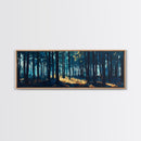 Enchanted Forest Art Framed Canvas Print - Dark Moody Woodland Painting, Nature Wall Art, Mystical Trees, Living Room Aesthetic