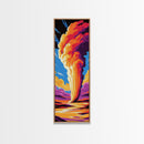 Geyser Eruption, Vibrant Nature, Framed Canvas Print, Yellowstone Art, National Park Decor, Outdoor Adventure, Living Room Wall Art