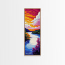 River Valley, Sunset Serenity, Framed Canvas Print, Nature Lover Decor, Cozy Home Art, Rustic Landscape, Bedroom Wall Art
