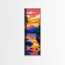 Vibrant Horizon, Fiery Sunset, Framed Canvas Print, Bold Sky Art, Modern Wall Decor, Living Room Accent, Nature Inspired Gift