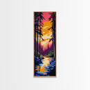 Forest Sunset, Tranquil Nature Art, Woodland Canvas Print, Boho Wall Decor, Autumn Home Art, Living Room Wall Art, Cozy Decor