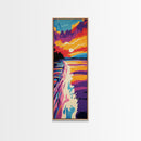 Ocean Wake, Vibrant Sunset Art, Coastal Canvas Print, Nautical Wall Decor, Beach House Art, Living Room Wall Art, Colorful Painting