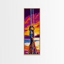 Swing Rope, Nautical Wall Art, Sunset Canvas Print, Coastal Home Decor, Beach House Art, Living Room Artwork, Boho Aesthetic