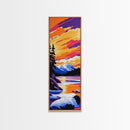 Mountain Lake View, Alpine Landscape, Snowy Peaks, Framed Canvas Print, Nature Wall Art, Rustic Home Decor, Winter Aesthetic, Gift Idea