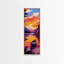 Mountain Reflection, Sunset Lake, Vibrant Wall Art, Peaceful Landscape, Canvas Print, Living Room Decor, Nature Inspired