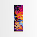 Tropical Paradise, Palm Trees, Sunset Beach Art, Coastal Home Decor, Vibrant Wall Art, Boho Beach House, Canvas Print, Living Room Art