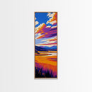 Mountain Meadow, Sunset Landscape, Nature Lover Art, Vibrant Sky Scene, Cozy Cabin Decor, Canvas Print, Bedroom Wall Art