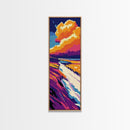 Cliff View, Sunset Ocean, Seascape Art, Dramatic Sky, Canvas Print, Bold Landscape, Living Room Wall Art, Beach House Decor