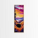 Palm Tree, Sunset Glow, Tropical Vibes, Summer Art, Canvas Print, Beach House Decor, Living Room Wall Art, Vibrant Colorful Art
