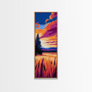 Lake Sunset, Scenic View, Mountain Horizon, Golden Glow, Canvas Print, Nature Wall Art, Living Room Decor, Cozy Rustic Home