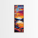 Sunset Reflection, Mountains, Framed Canvas Print, Tranquil Nature Art, Relaxing Home Decor, Lake Scene Wall Art, Cabin Aesthetic Print