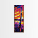 Wild West Rifle, Vibrant Gun Wall Art, Cowboy Western Decor, Sunset Painting, Rustic Home Art, Framed Canvas Print