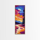 Vibrant Sunset, River Landscape, Nature Art, Framed Canvas Print, Living Room Wall Art, Boho Art, Fall Home Decor, Gift Idea