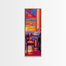 Grand Piano View, Music Lovers Art, Sunset Landscape, Framed Canvas Print, Elegant Home Decor, Living Room Art, Warm Colorful Aesthetic