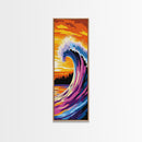 Ocean Wave, Sunset Surf, Coastal Art, Canvas Print, Beach House Decor, Living Room Wall Art, Vibrant Seascape, Nautical Theme