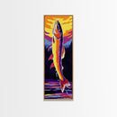 Leaping Trout, Fishing Wall Art, Vibrant Nature Scene, Canvas Print, Outdoor Enthusiast Decor, Lodge Wall Art, Rustic Home Decor