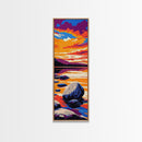 Rocky Lake, Autumn Sunset, Peaceful Nature Scene, Canvas Print, Rustic Cabin Decor, Wilderness Wall Art, Cozy Home Accent