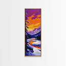Winter Wonderland, Snowy Mountain Scene, Tranquil Forest Art, Framed Canvas Print, Cozy Cabin Decor, Christmas Wall Art