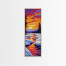 Sunset River, Nature Wall Art, Framed Canvas Print, Rustic Decor, Fall Art, Landscape Painting, Living Room Art, Cabin Aesthetic
