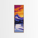 Snowy Mountain, Winter Landscape, Framed Canvas Print, Cozy Wall Art, Christmas Decor, Nature Art, Bedroom Wall Art, Cabin Decor