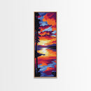 Tranquil Lake, Sunset Reflection, Nature Scene, Canvas Print, Cabin Decor, Serene Wall Art, Boho Home Aesthetic, Cozy Living Space