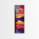 Vibrant Sunset, Water Reflections, Dreamy Landscape, Framed Canvas Print, Nature Painting, Relaxing Art, Living Room Wall Decor