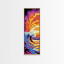 Crashing Wave, Ocean Wall Art, Surf Aesthetic Print, Tropical Beach Decor, Vibrant Seascape Painting, Coastal Vibes, Framed Canvas Print