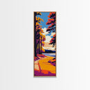 Woodland Path, Scenic Forest Trail, Vibrant Nature Art, Cozy Autumn Decor, Rustic Home Wall Art, Tranquil Landscape, Framed Canvas Print