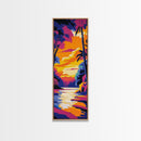 Tropical River, Exotic Nature Art, Vibrant Sunset Painting, Jungle Wall Decor, Boho Living Room Art, Lush Landscape, Canvas Print