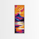 Mountain Sunset, Vibrant Nature Art, Bold Landscape Painting, Adventure Decor, Cabin Wall Art, Boho Living Room Art, Framed Canvas Print