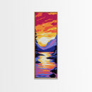 Lake Reflection, Tranquil Nature Art, Sunset Landscape Painting, Zen Wall Decor, Serene Living Room Art, Canvas Print