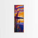 Autumn Lake, Tall Grass, Serene Landscape, Nature Print, Framed Canvas Print, Fall Wall Art, Cozy Home, Warm Tones, Living Room
