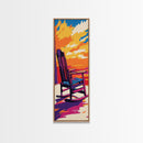 Cozy Porch, Rocking Chair, Canvas Print, Fall Home Decor, Rustic Wall Art, Warm Autumn Aesthetic, Living Room Wall Hanging