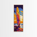 Surfing Wave, Ocean Adventure, Vibrant Summer, Coastal Art, Framed Canvas Print, Beach House Decor, Nautical Wall Aesthetic