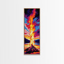 Bonfire Glow, Vibrant Flames, Framed Canvas Print, Cozy Fall Decor, Cabin Wall Art, Rustic Camping Aesthetic, Nature Lover Gift