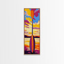 Kayak Paddle, Sunset Water, Canvas Print, Outdoor Adventure Wall Art, Lake Life Decor, Cabin Aesthetic, Nature Enthusiast Painting