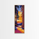 Redwood Path, Autumn Wall Art, Nature Landscape, Cabin Decor, Warm Sunset, Scenic Painting, Living Room, Canvas Print, Rustic Style