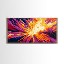 Explosion Burst, Framed Canvas Print, Abstract Wall Art, Vibrant Colorful Painting, Modern Home Decor, Bold Statement Art