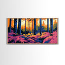 Forest Ferns, Sunlight Through Trees, Canvas Print, Woodland Wall Art, Nature Home Decor, Living Room Art, Fall Aesthetic Decor