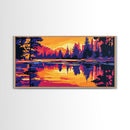Reflection Pines, Water Serenity, Canvas Print, Peaceful Nature Wall Art, Rustic Cabin Decor, Adventure Home Artwork, Living Room Art