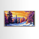 Snowy Pines, Winter Landscape Art, Canvas Print, Cozy Cabin Decor, Christmas Wall Art, Holiday Home Decor, Mountain Retreat